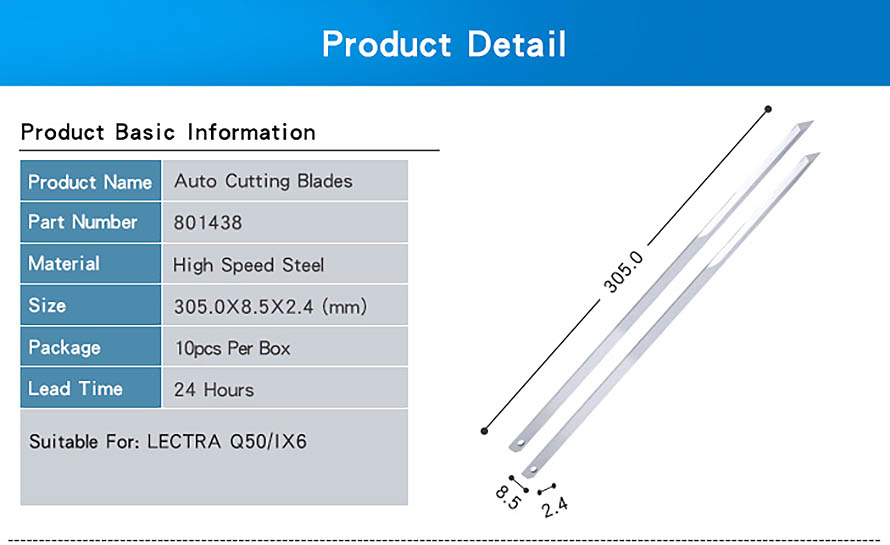801438 Cutter Propack blades 2.4x8.5 - 6 cm Q=50 FOR Q50 IQ50-4